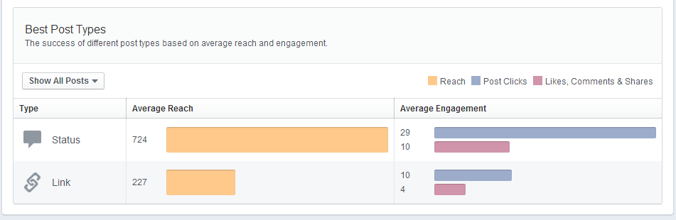 Page Insights best post types